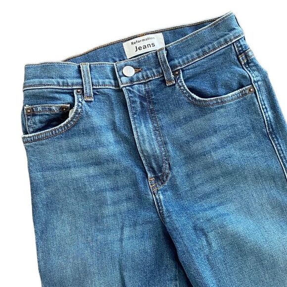 Reformation High & Rise Skinny Jeans Rhine Wash 25 - Picture 6 of 7